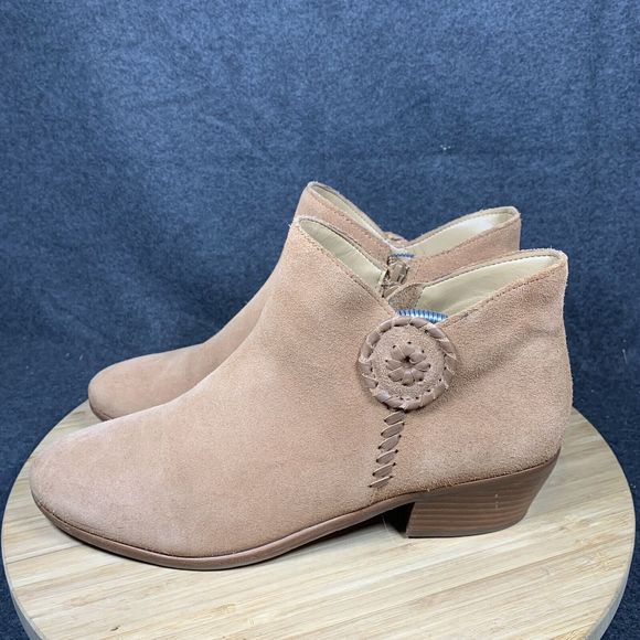 Jack Rogers Womens Brown‎ Suede Ankle Boots Sz US 9 Side Zip - Picture 3 of 8